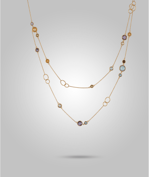 Layers of love gemstone necklace