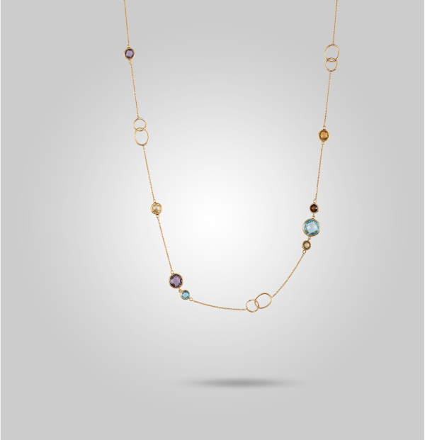 Links of love gemstone necklace